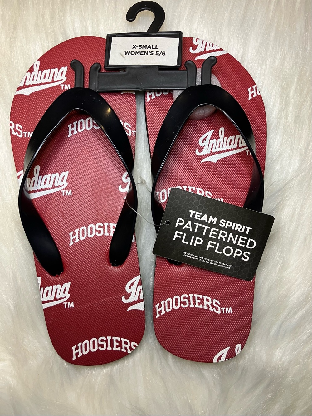 IU Indiana University Hoosiers Women’s Thong Flip Flop Sandals XS 5/6